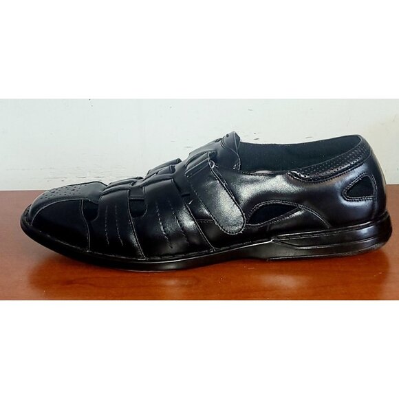 STACY ADAMS Men's 14M Shoes Argosy Closed-Toe Fisherman Hook loop Black - Picture 4 of 10